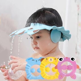 Shower Cap Manufacturer - Babies Adjustable Hair Wash Hat for Kids Ear Protection Safe Plastic
