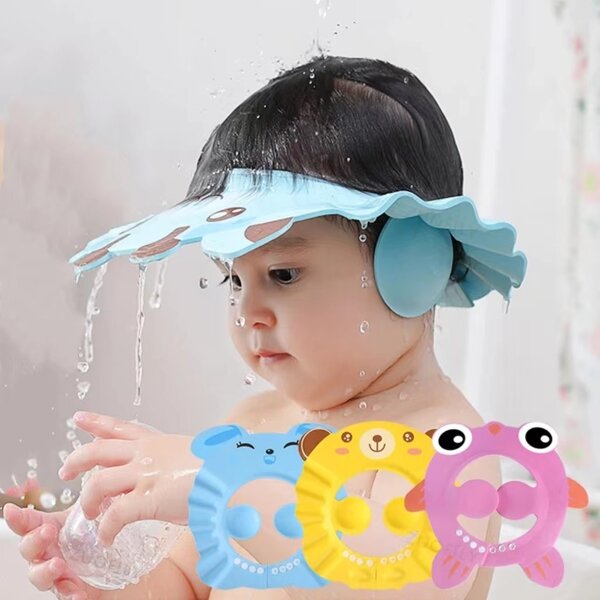 Shower Cap Manufacturer - Babies Adjustable Hair Wash Hat for Kids Ear Protection Safe Plastic