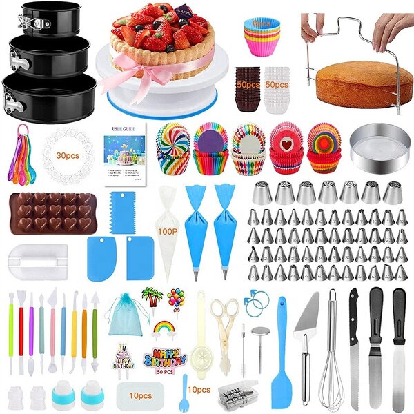 Cake Turntable Set Manufacturer - Rotating with Piping Tips & DIY Baking Tools