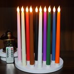 LED Candle Manufacturer - Colorful 3D Flameless Battery Operated Remote Control Taper Flickering