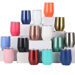 Wine Tumbler Manufacturer - Wholesale 350ml 12oz Stainless Steel Straight Glitter with Lid