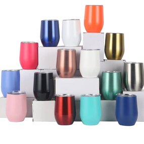 Wine Tumbler Manufacturer - Wholesale 350ml 12oz Stainless Steel Straight Glitter with Lid