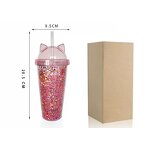 Cup Manufacturer - Wholesale Eco-Friendly Reusable Double Wall Clear Glitter Acrylic Cat Ear