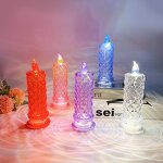 LED Candle Light Manufacturer - Romantic Rose Pattern Flameless with Refraction Halo Projection
