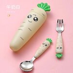 Cutlery Set Manufacturer - Baby Feeding Utensils Cartoon Fork Spoon Kid Tableware