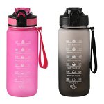 Water Bottle Manufacturer - 700ml Plastic Outdoor Sports with Straw Lid and Time Marker