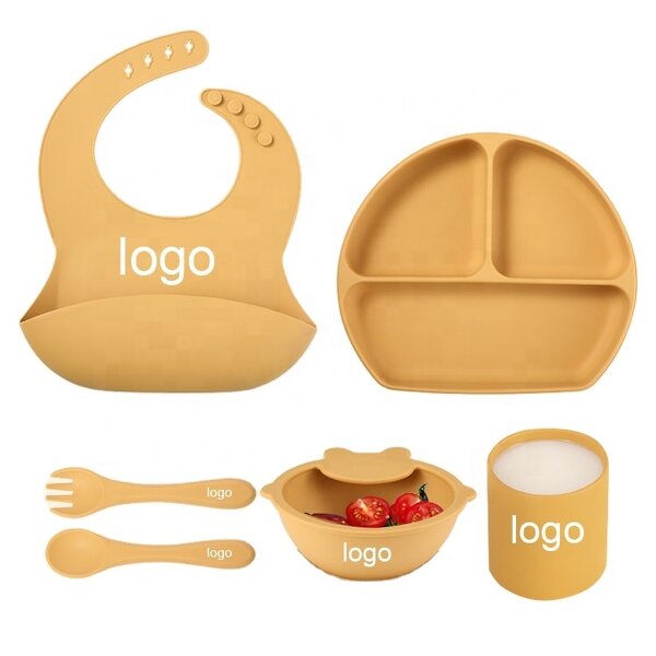 Dining Set Manufacturer - Eco Friendly Bpa Free Baby Bowl Spoon Set & Feeding Bib