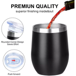 Wine Tumbler Manufacturer - Wholesale 350ml 12oz Stainless Steel Straight Glitter with Lid