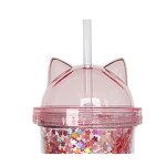Cup Manufacturer - Wholesale Eco-Friendly Reusable Double Wall Clear Glitter Acrylic Cat Ear