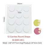 Silicone Mold Manufacturer - 24-Cavity Round for French Dessert Pastry & Cake