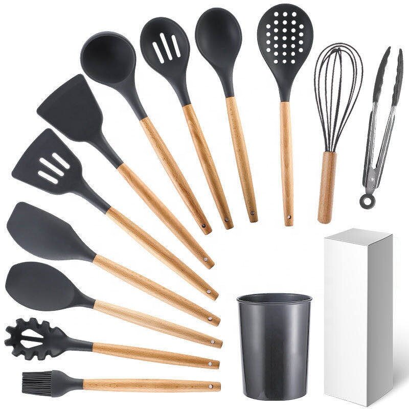 Cooking Utensil Set Manufacturer - Heat Resistant 12 Pieces Silicone Non-stick