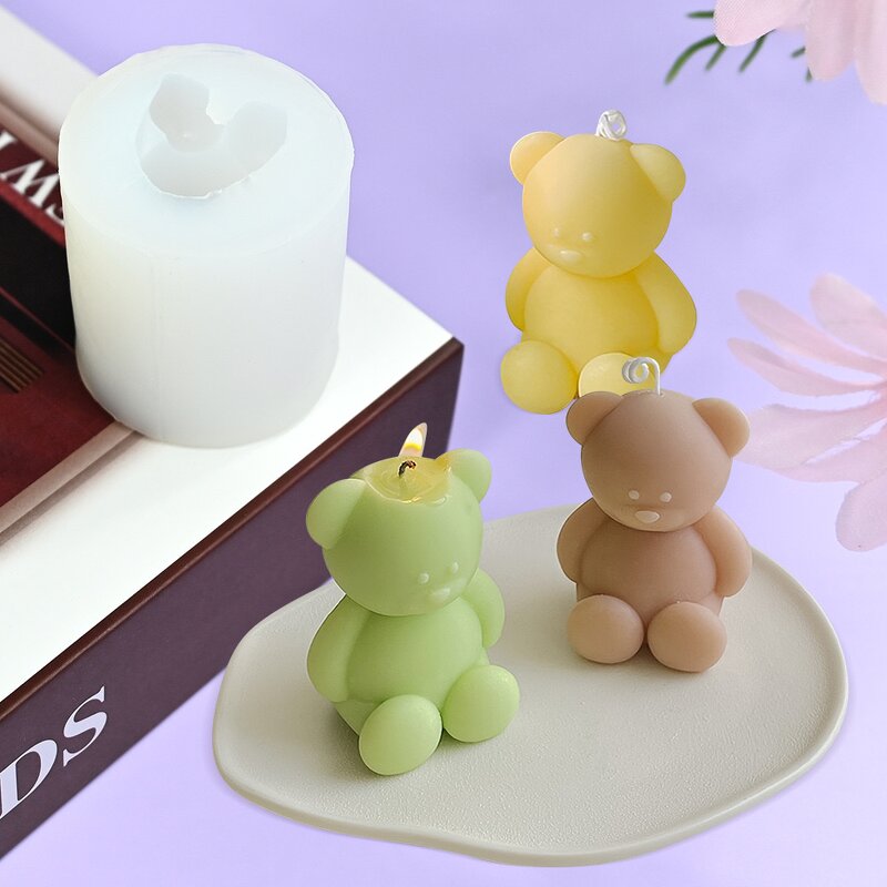 Silicone Mold Manufacturer - Creative Teddy Bear for Aromatherapy Candle & Honey Pot