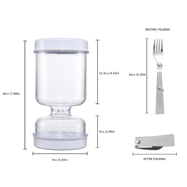 Pickle Jar Manufacturer - Hot Sale Dry Wet Separation Hourglass Food Storage Container Sealed