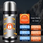 Thermos Bottle Manufacturer - 1.2L Stainless Steel Minimalist Design Vacuum Flask 12-24 Hours