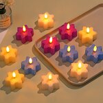 LED Candle Manufacturer - Creative PP White Flicker Wick 3D Snowflake Shape Flameless Pillar