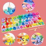 Wooden Toy Manufacturer - Multifunction Counting Board Colorful Geometric Shape Math Early Educational