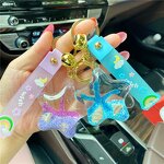 Keychain Manufacturer - Creative LED Plastic UV Printed Starfish Floating Colorful for Girls