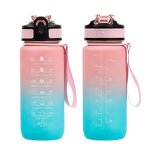 Water Bottle Manufacturer - 700ml Plastic Outdoor Sports with Straw Lid and Time Marker