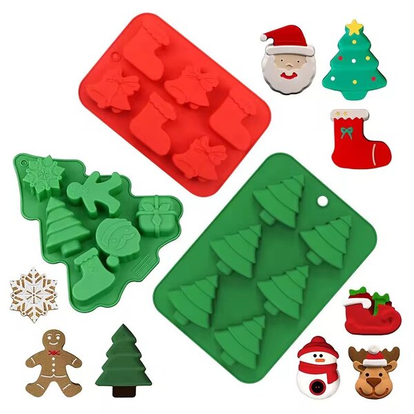 Baking Mold Manufacturer - Christmas Tree Santa Snowman Shape Silicone Non-Stick