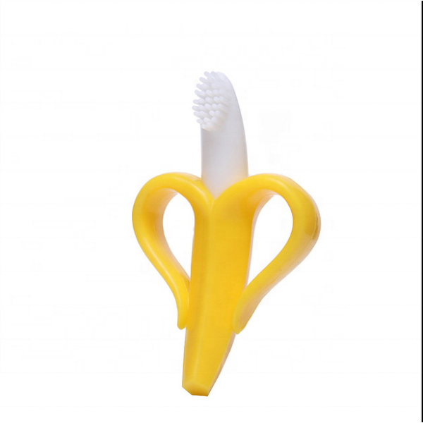 Chew Toy Manufacturer - New Arrival Banana Shaped Silicone Sensory Baby Toothbrush