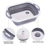 Colander Manufacturer - Collapsible Folding Silicone Chopping Board Vegetable Washing Basket 3 in 1