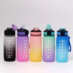 Water Bottle Manufacturer - 700ml Plastic Outdoor Sports with Straw Lid and Time Marker