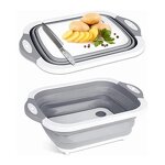 Colander Manufacturer - Collapsible Folding Silicone Chopping Board Vegetable Washing Basket 3 in 1