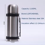 Thermos Bottle Manufacturer - 1.2L Stainless Steel Minimalist Design Vacuum Flask 12-24 Hours