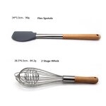 Kitchen Utensils Set Manufacturer - Non-stick 9pcs Wooden Silicone with Wooden Handle