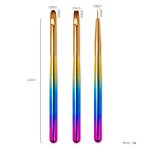 Nail Art Brush Set - 3pcs Nylon Hair UV Gel Drawing Liner Pen Colorful Tool
