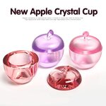 Apple Shape Dappen Dish - Crystal Washing Cup with Cover Nail Brush Cleaning Pot