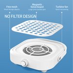 Nail Dust Collector - 6000RPM White Diamond High Suction Rechargeable Cordless