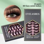 8d Mink Eyelashes - Wholesale 10 Pair 25mm Faux Lashes Custom Packaging Book