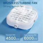 Nail Dust Collector - 6000RPM White Diamond High Suction Rechargeable Cordless