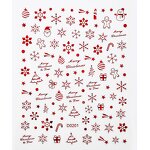 Christmas Nail Sliders - Reflective Gold Silver Elk Bells Snowflake Winter Decals