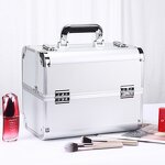Mermaid Cosmetic Storage Box - Portable Lock Alloy Jewelry Nail Accessory Suitcase