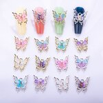 Butterfly Nail Charms - 10pcs Color Gradient 3D Glitter Kawaii Manicure Decor