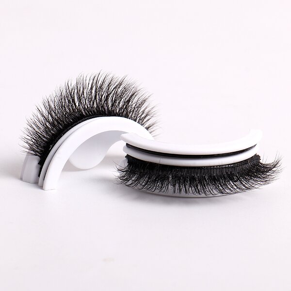 Self-adhesive False Lashes - Natural Mink Faux Long Black Band 1 Pair Box Pack