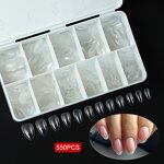 Soft Gel Nail Tips - Semi Matte Almond French Coffin Full Cover Ultra Thin Tips