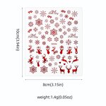 Christmas Nail Sliders - Reflective Gold Silver Elk Bells Snowflake Winter Decals