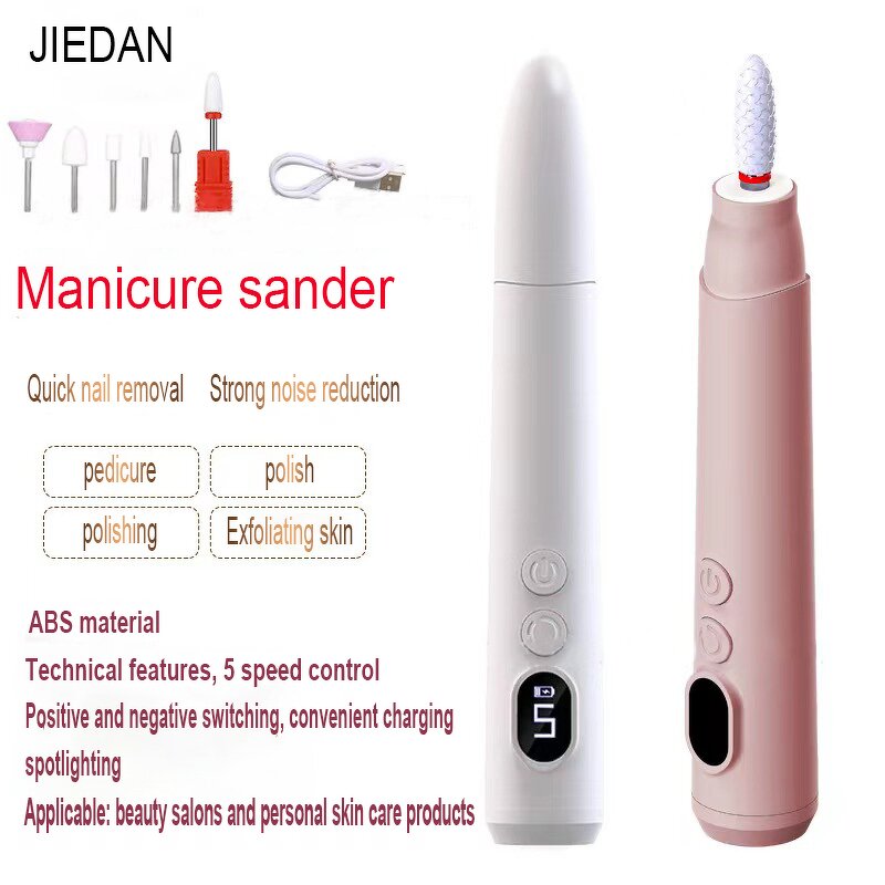 5 Speed Nail Grinder - Portable Rechargeable Cordless LED Display Manicure Tool