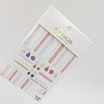 5D Nail Stickers - White Sweater Knit Pattern Embossed Adhesive Slider Decals