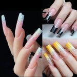 Crystal Plate Nail Forms - 120Pcs Paper Free Semi-frosted Full Cover Tips