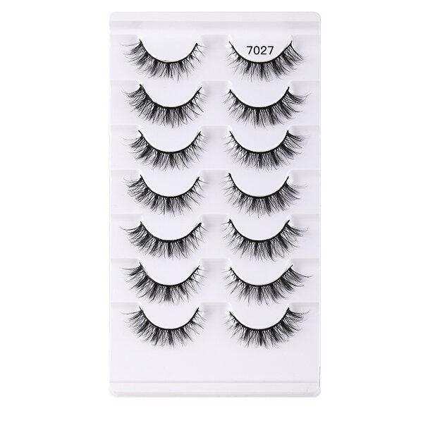 Cat Eye Lashes - 5 Pairs Fluffy Winged 6D Strip Faux Mink Mixed Length Tool