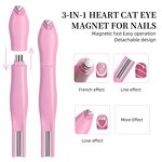 3 in 1 Cat Eye Magnet - Multi-functional Snake Pattern Heart-shaped Nail Art Tool