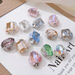 3D Nail Charms - Crystal Pile Diamond Heart Rectangular Pearl Alloy Jewelry