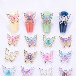 Butterfly Nail Charms - 10pcs Color Gradient 3D Glitter Kawaii Manicure Decor