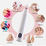 5 Speed Nail Grinder - Portable Rechargeable Cordless LED Display Manicure Tool
