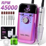 45000RPM Nail Drill Machine - USB Rechargeable Portable Professional Manicure Tool