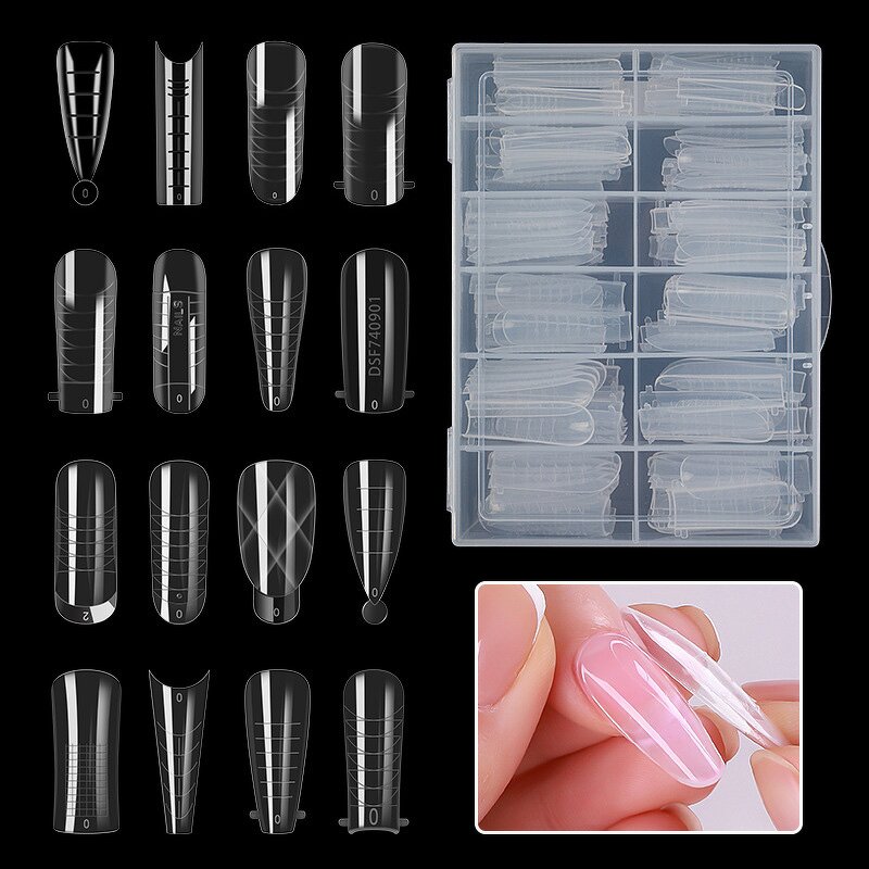 Poly Extension Gel Forms - 120PCS Stiletto Straight Square Nail Dual Forms
